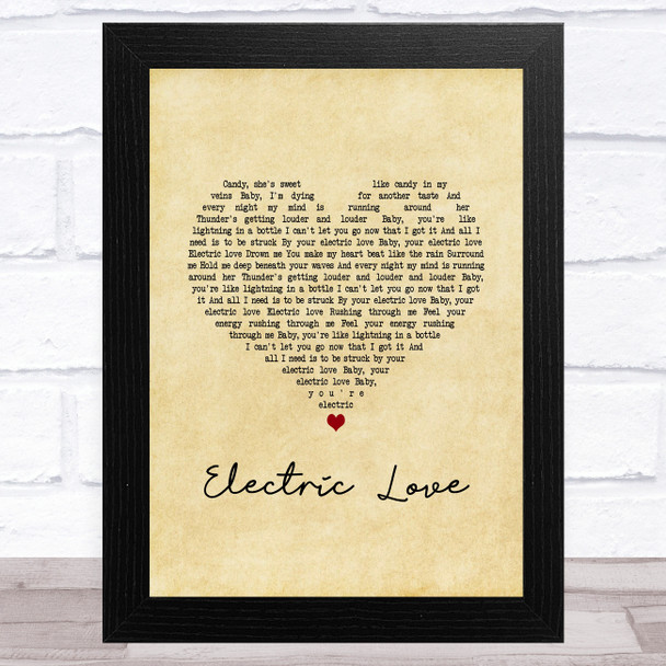 BØRNS Electric Love Vintage Heart Song Lyric Art Print