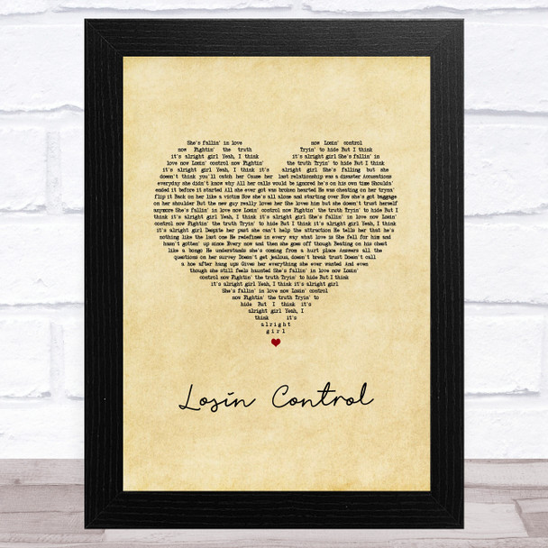 Russ Losin Control Vintage Heart Song Lyric Art Print