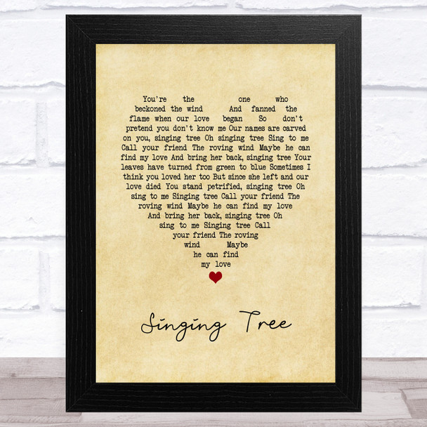 Elvis Presley Singing Tree Vintage Heart Song Lyric Art Print