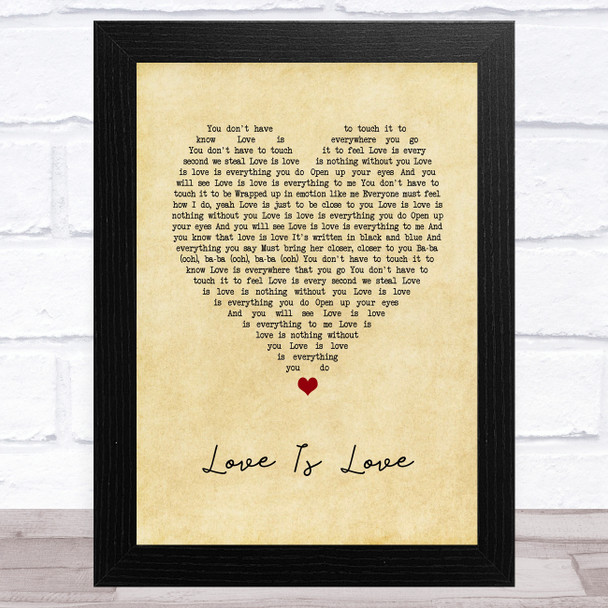 Culture Club Love Is Love Vintage Heart Song Lyric Art Print