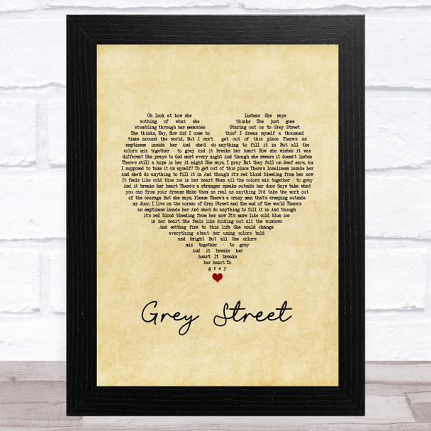 Dave Matthews Band Grey Street Vintage Heart Song Lyric Art Print