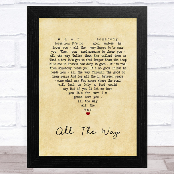 Billie Holiday All The Way Vintage Heart Song Lyric Art Print