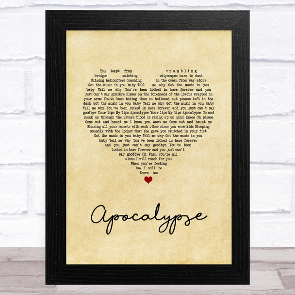 Cigarettes After Sex Apocalypse Vintage Heart Song Lyric Art Print