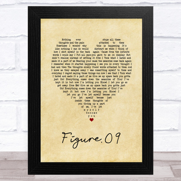 Linkin Park Figure.09 Vintage Heart Song Lyric Art Print