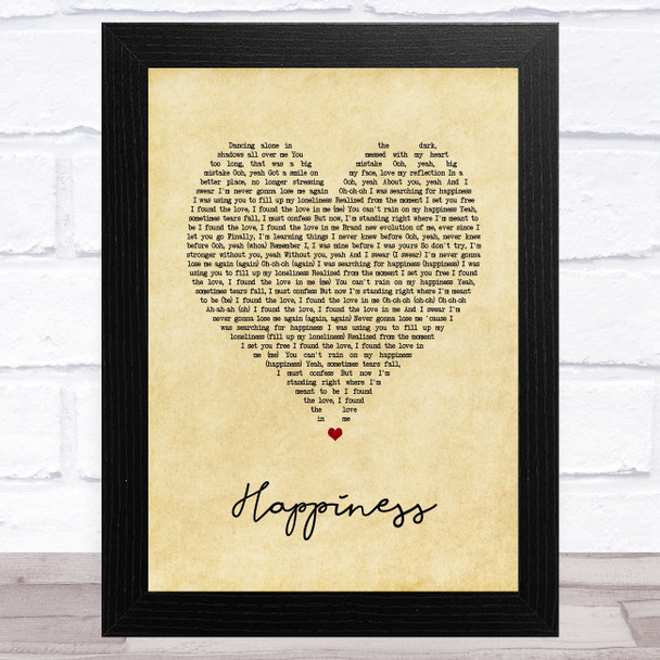 Little Mix Happiness Vintage Heart Song Lyric Art Print