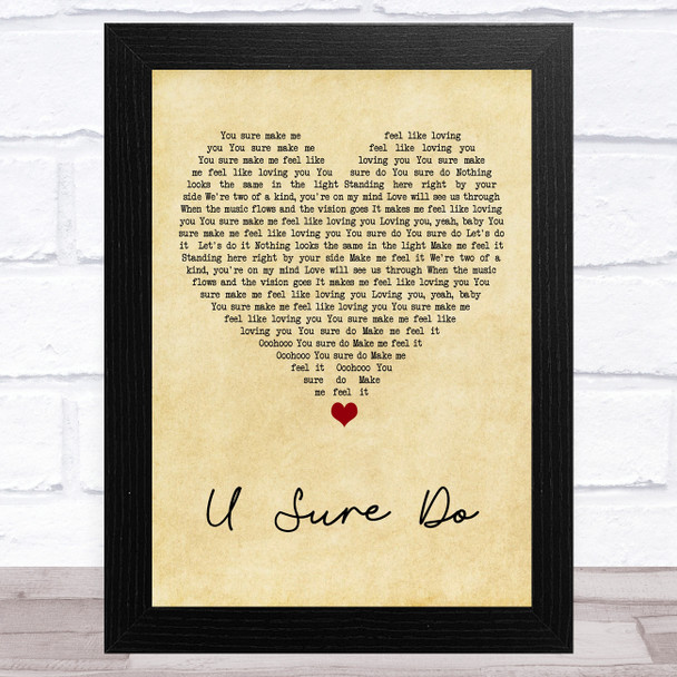 Strike U Sure Do Vintage Heart Song Lyric Art Print