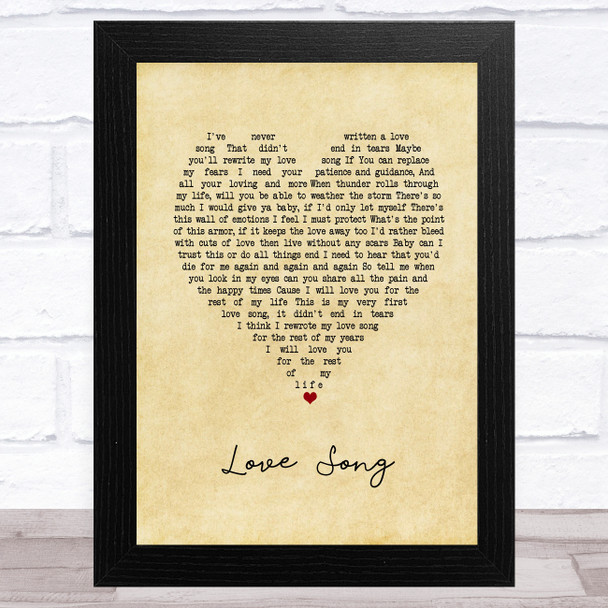 P!nk Love Song Vintage Heart Song Lyric Art Print