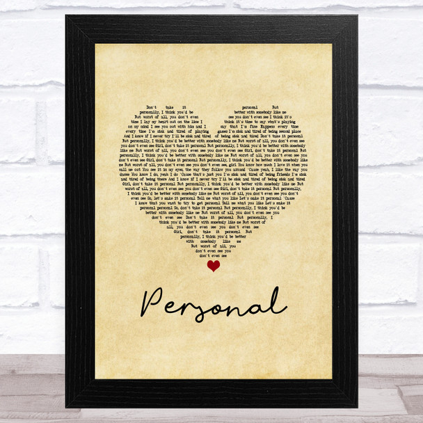 The Vamps Personal Vintage Heart Song Lyric Art Print