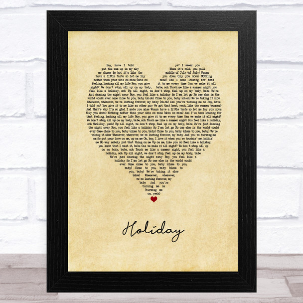 Little Mix Holiday Vintage Heart Song Lyric Art Print