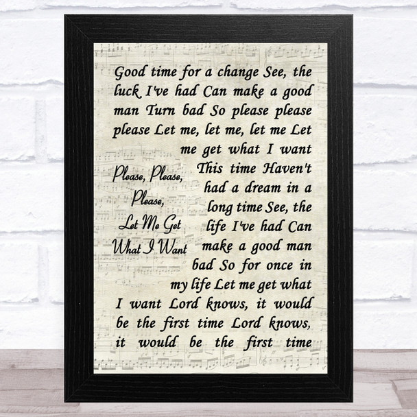 The Smiths Please, Please, Please, Let Me Get What I Want Vintage Script Song Lyric Art Print