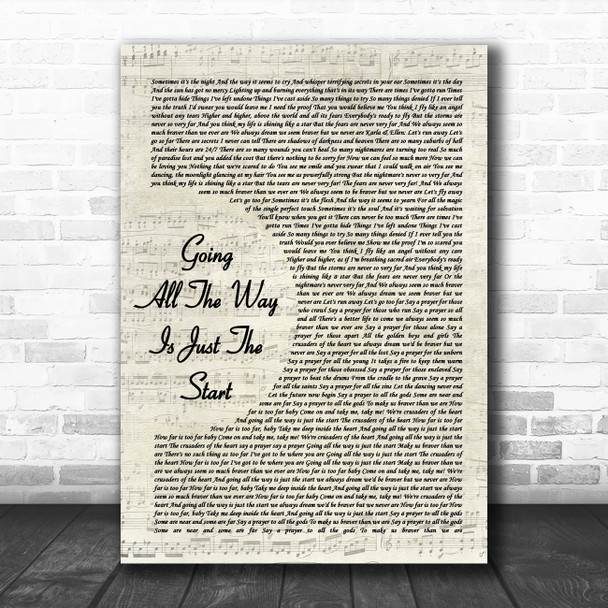 Meat Loaf Going All The Way Is Just The Start Vintage Script Song Lyric Art Print