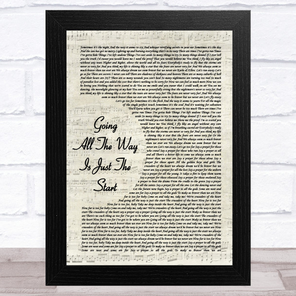 Meat Loaf Going All The Way Is Just The Start Vintage Script Song Lyric Art Print