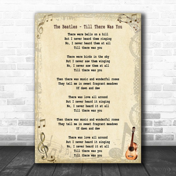 The Beatles Till There Was You Song Lyric Music Wall Art Print