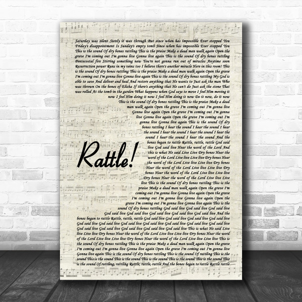 Elevation Worship RATTLE! Vintage Script Song Lyric Art Print