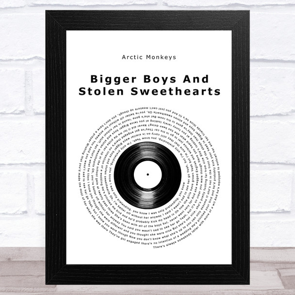 Arctic Monkeys Bigger Boys And Stolen Sweethearts Vinyl Record Song Lyric Art Print