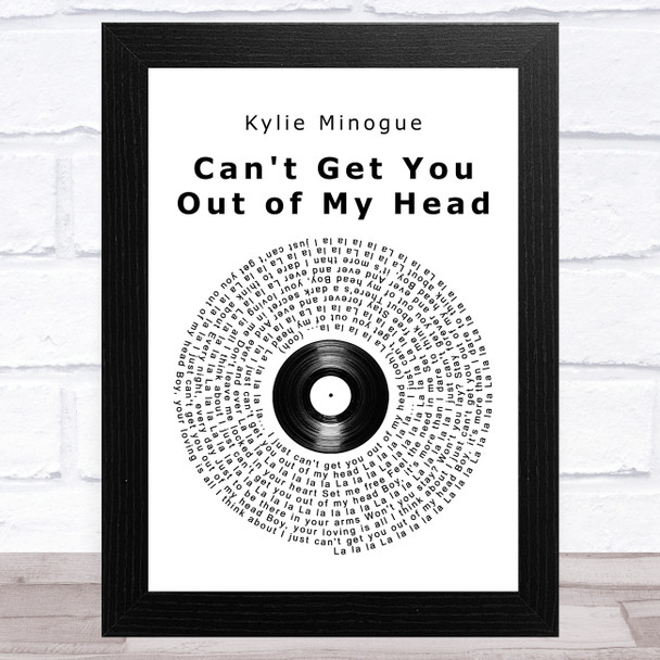 Kylie Minogue Can't Get You Out of My Head Vinyl Record Song Lyric Art Print