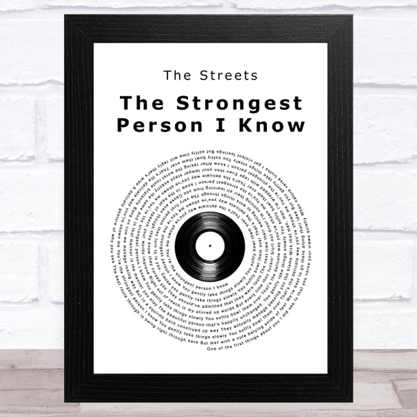 The Streets The Strongest Person I Know Vinyl Record Song Lyric Art Print