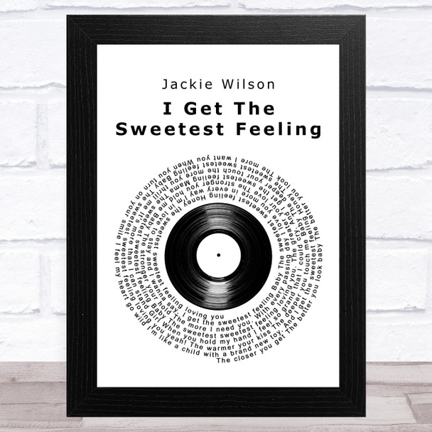 Jackie Wilson I Get The Sweetest Feeling Vinyl Record Song Lyric Art Print