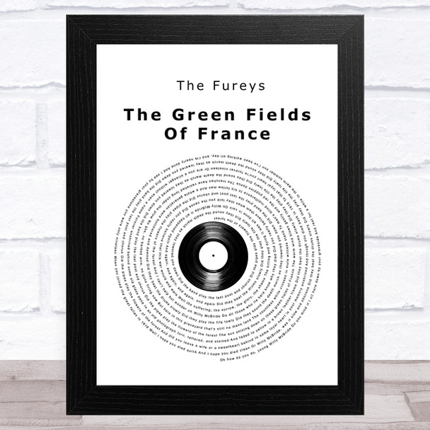 The Fureys The Green Fields Of France Vinyl Record Song Lyric Art Print