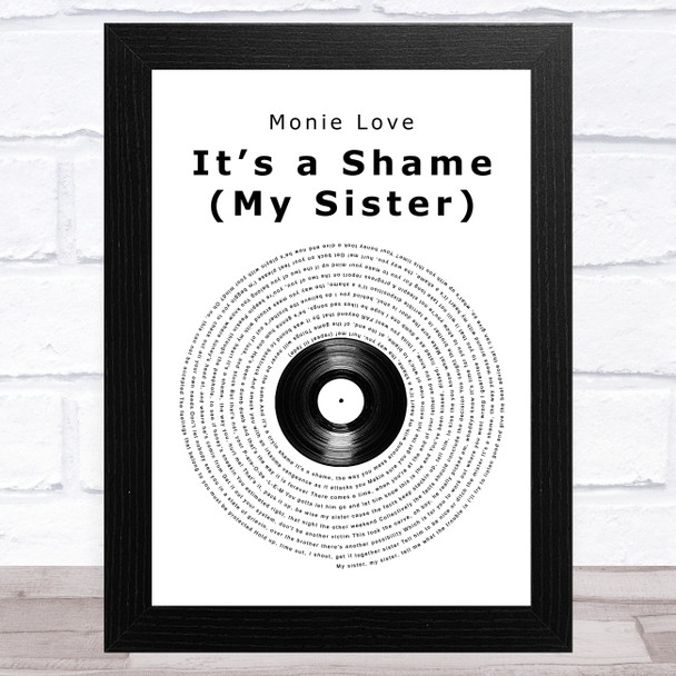 Monie Love Its a Shame (My Sister) Vinyl Record Song Lyric Art Print