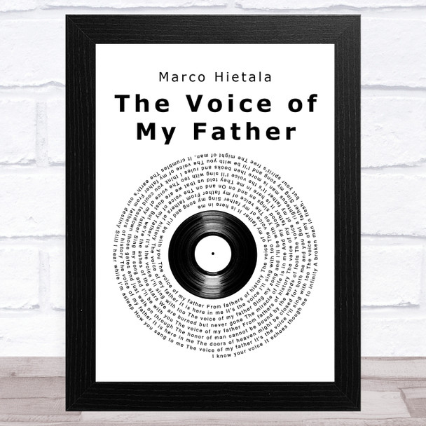 Marco Hietala The Voice of My Father Vinyl Record Song Lyric Art Print