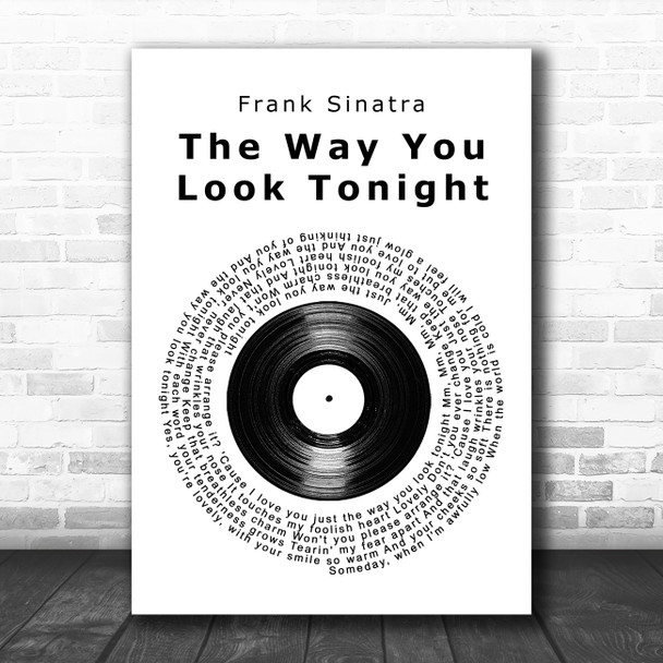 Frank Sinatra This Is My Lovely Day Vinyl Record Song Lyric Art Print