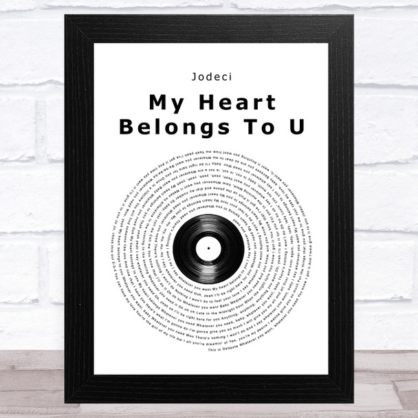 Jodeci My Heart Belongs To U Vinyl Record Song Lyric Art Print