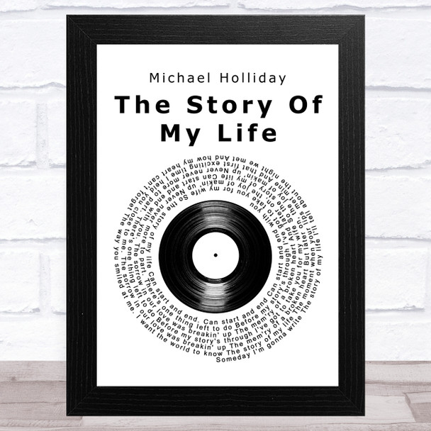 Michael Holliday The Story Of My Life Vinyl Record Song Lyric Art Print