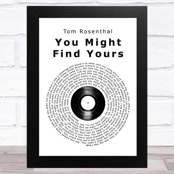 Tom Rosenthal You Might Find Yours Vinyl Record Song Lyric Art Print