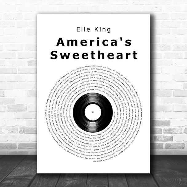 Elle King America's Sweetheart Vinyl Record Song Lyric Art Print