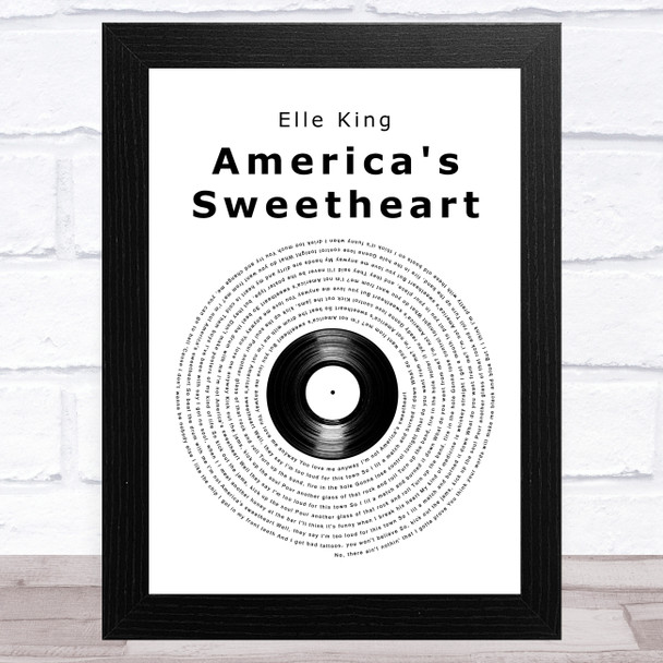 Elle King America's Sweetheart Vinyl Record Song Lyric Art Print