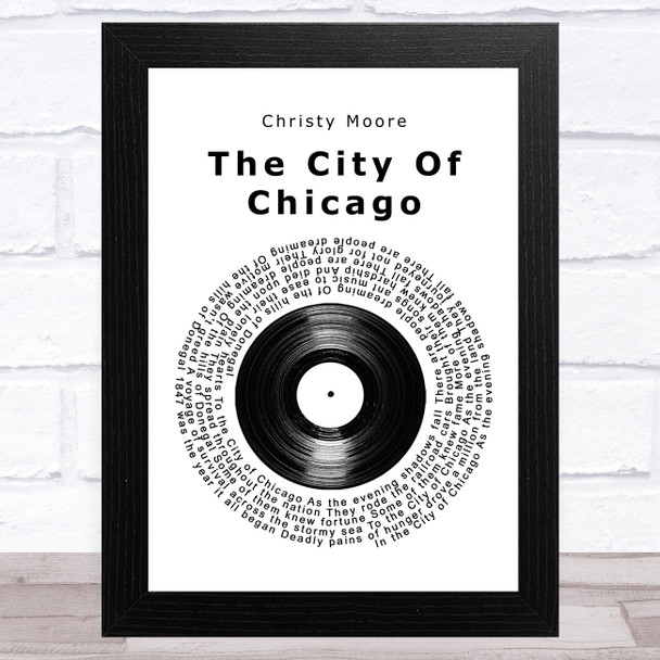 Christy Moore The City Of Chicago Vinyl Record Song Lyric Art Print