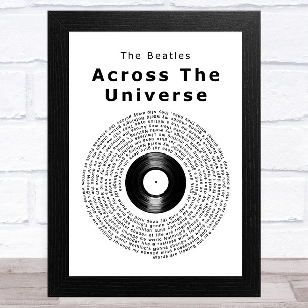 The Beatles Across The Universe Vinyl Record Song Lyric Art Print