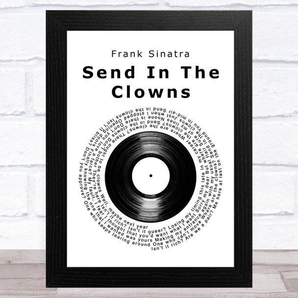 Frank Sinatra Send In The Clowns Vinyl Record Song Lyric Art Print