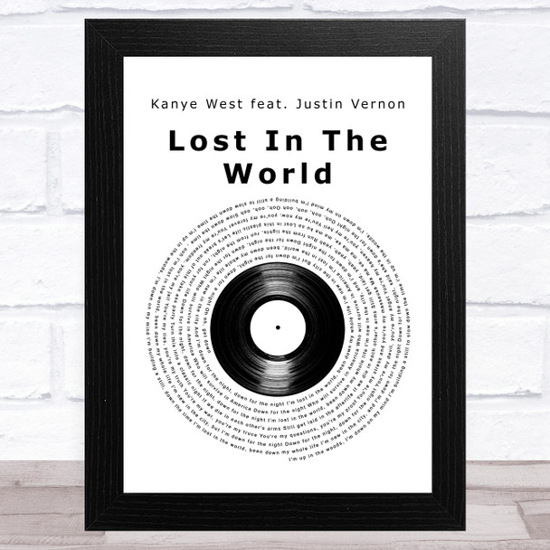Kanye West feat. Justin Vernon Lost In The World Vinyl Record Song Lyric Art Print