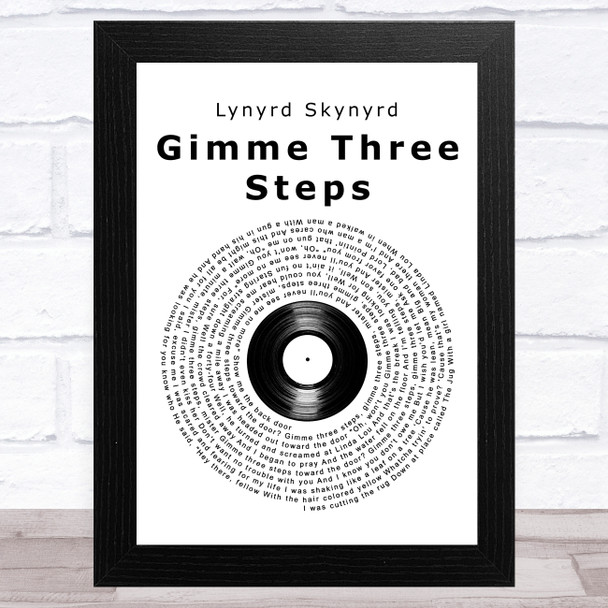 Lynyrd Skynyrd Gimme Three Steps Vinyl Record Song Lyric Art Print