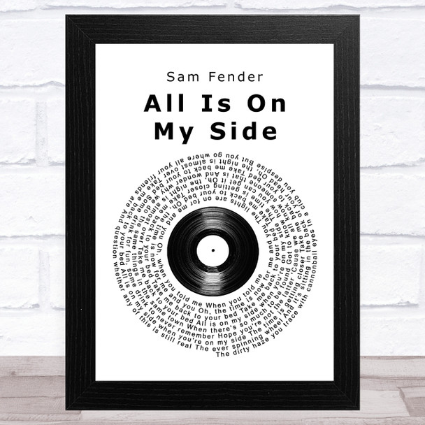 Sam Fender All Is On My Side Vinyl Record Song Lyric Art Print