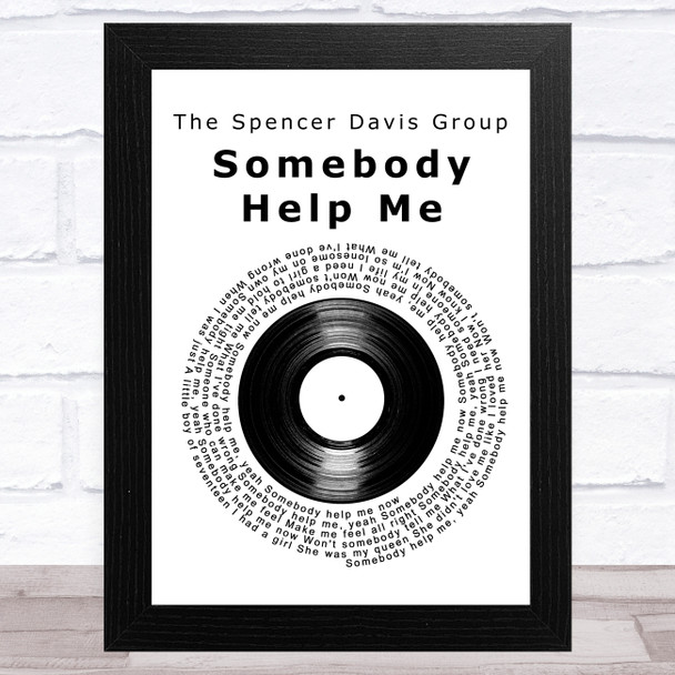 The Spencer Davis Group Somebody Help Me Vinyl Record Song Lyric Art Print