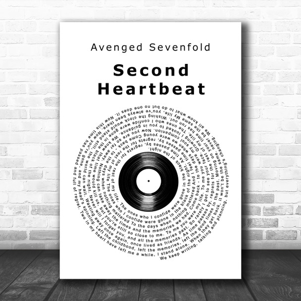 Avenged Sevenfold Second Heartbeat Vinyl Record Song Lyric Art Print