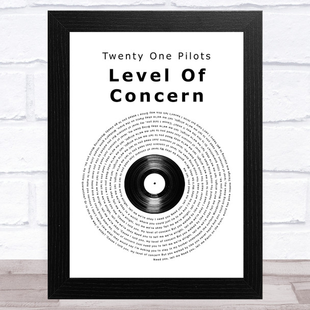 Twenty One Pilots Level Of Concern Vinyl Record Song Lyric Art Print