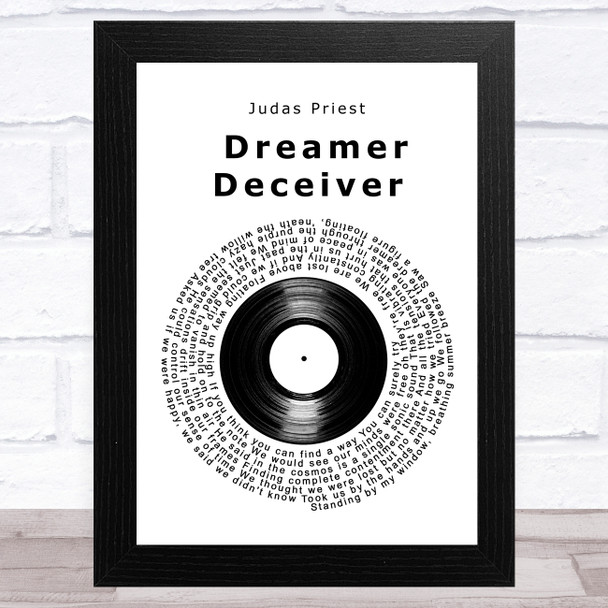 Judas Priest Dreamer Deceiver Vinyl Record Song Lyric Art Print