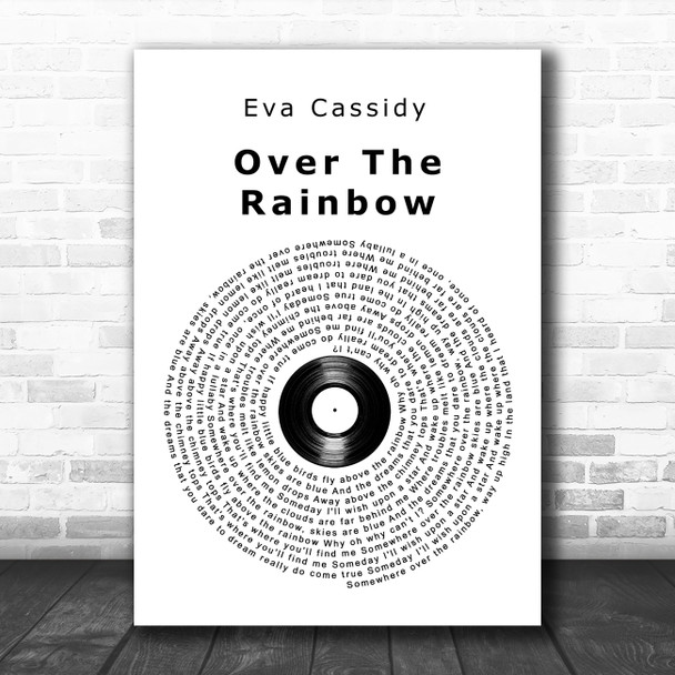 Eva Cassidy Over The Rainbow Vinyl Record Song Lyric Art Print