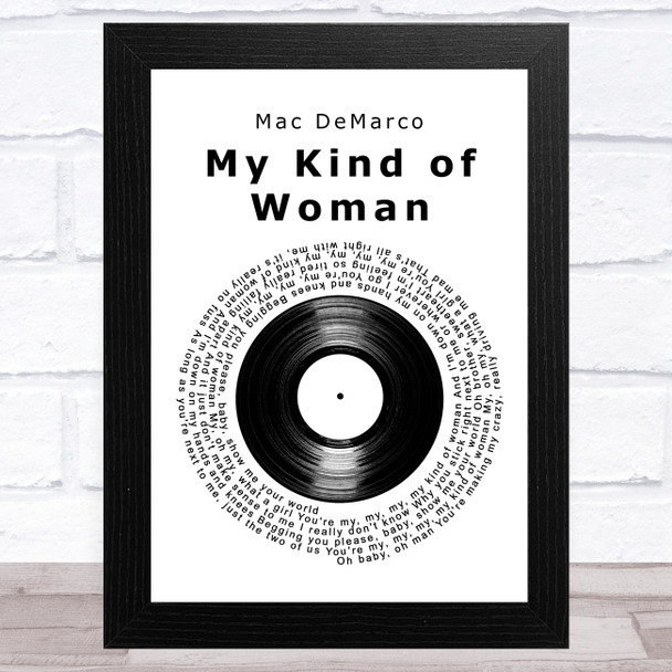 Mac DeMarco My Kind of Woman Vinyl Record Song Lyric Art Print