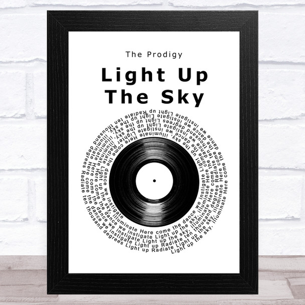 The Prodigy Light Up The Sky Vinyl Record Song Lyric Art Print