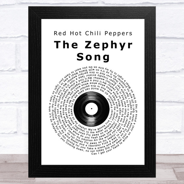 Red Hot Chili Peppers The Zephyr Song Vinyl Record Song Lyric Art Print