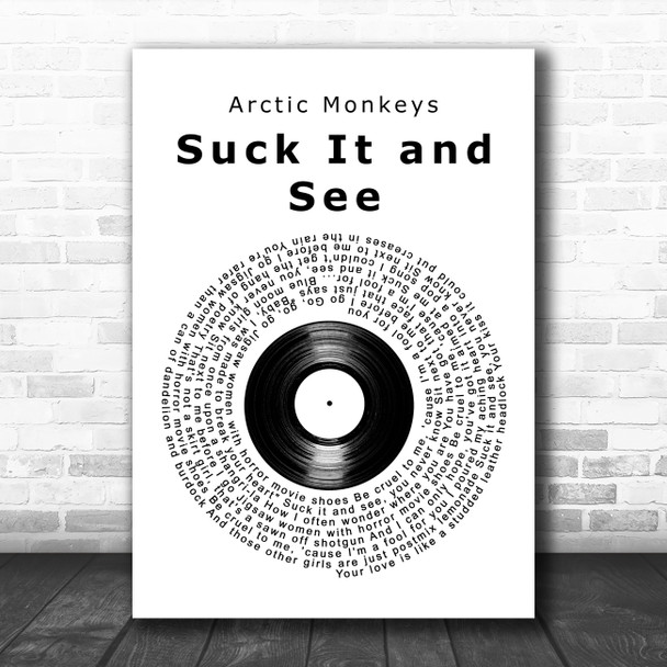 Arctic Monkeys Suck It and See Vinyl Record Song Lyric Art Print