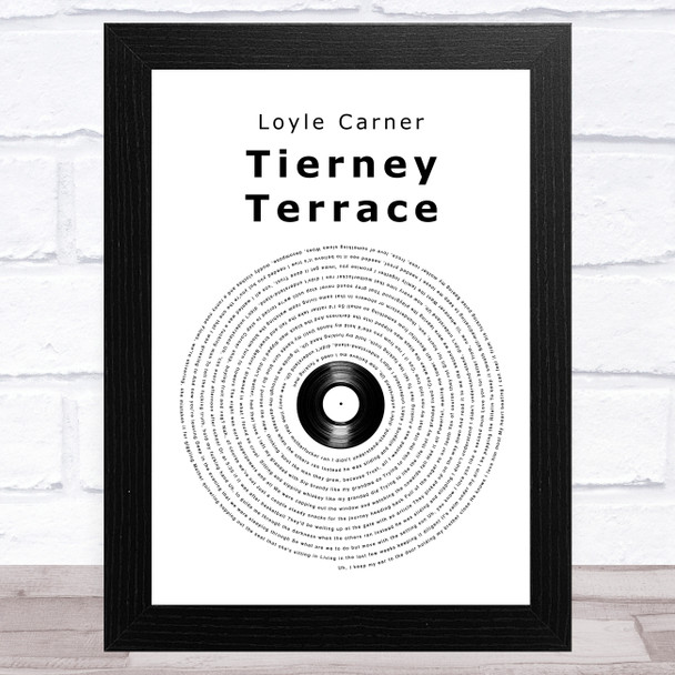 Loyle Carner Tierney Terrace Vinyl Record Song Lyric Art Print