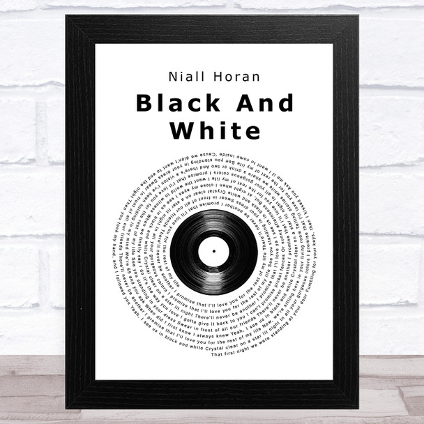 Niall Horan Black And White Vinyl Record Song Lyric Art Print