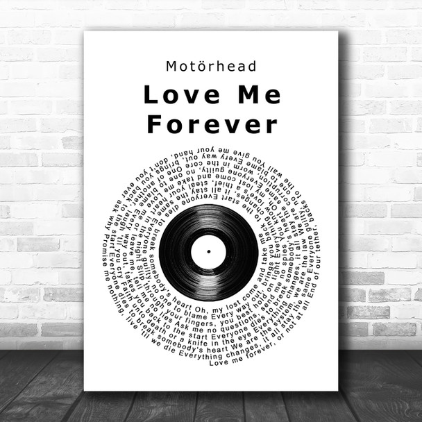 Motörhead Love Me Forever Vinyl Record Song Lyric Art Print