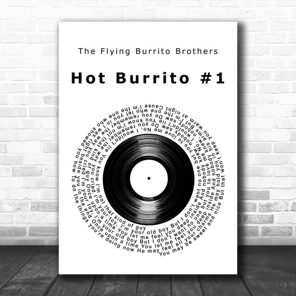 The Flying Burrito Brothers Hot Burrito #1 Vinyl Record Song Lyric Art Print